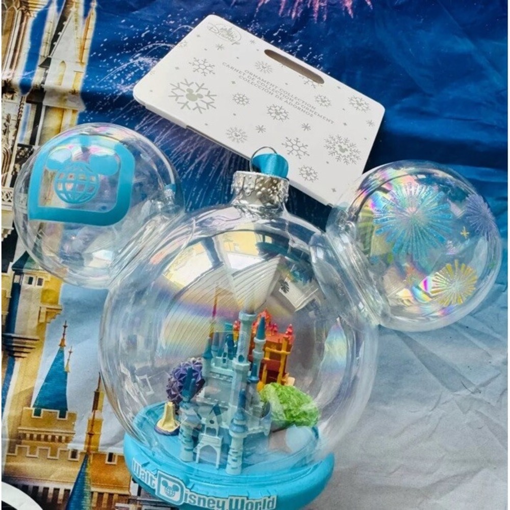 2025 Walt Disney‎ World 4 Park Icons Glass Ornament Castle Epcot Hollywood